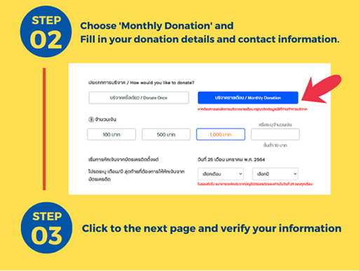 How to donate step 2